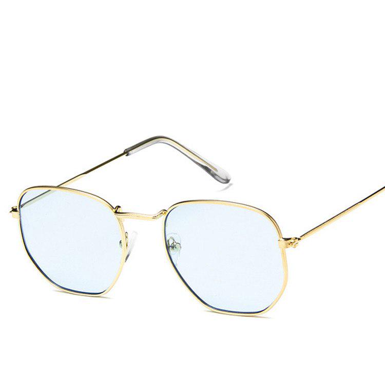 New Arrival Polygon Clear Square Sunglasses Women Fashion Brand Design Lady Vintage Metal Small Fram