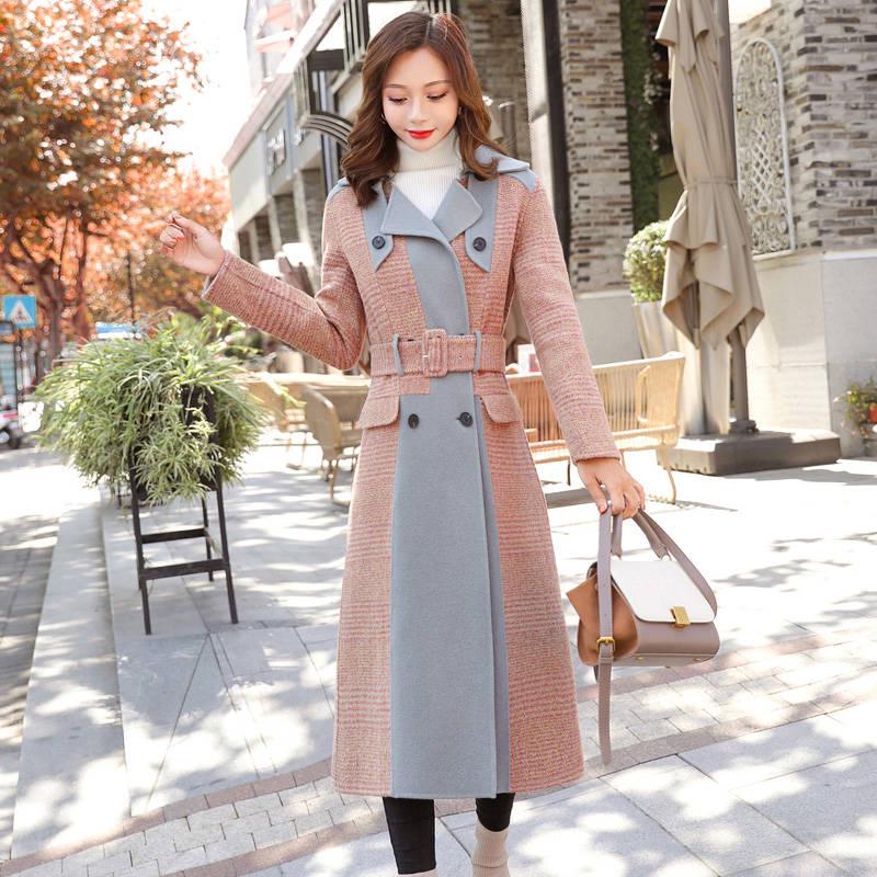 Winter Wool Long Coat Warm Office Ladies Jacket Women Outwear Casual Woman Elegant Blend Coat