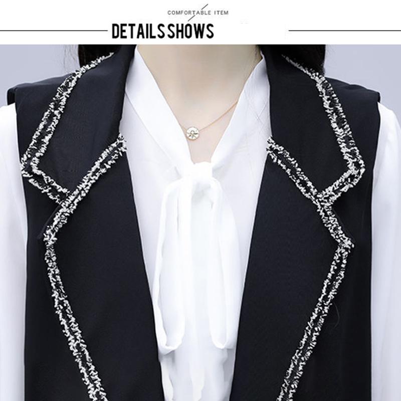 Temperament Black Suit Waistcoat Was Thin Women's Mid-length Sleeveless Jacket Slim Waistcoat Temperament Casual Jacket
