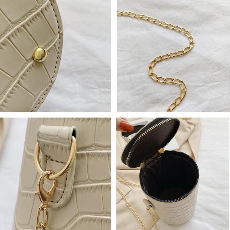 Crocodile Pattern Messenger Bag Western Style Shoulder Bag Trendy Bucket Shopping Leisure Handbag