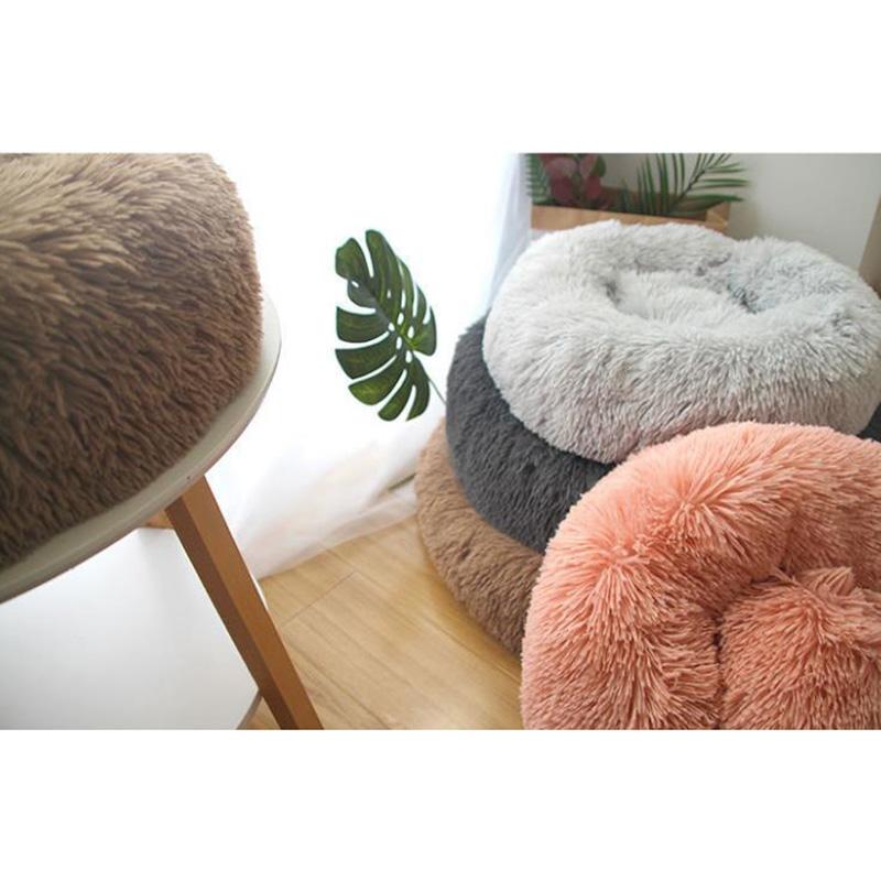 Dog Bed Mat Round Plush Cat Bed Soft Warm Pets Nest Kennel Small Pet Cushion Sleeping Sofa Cotton Bed Dogs House Winter Warm Beds Doggy Sleep Mat