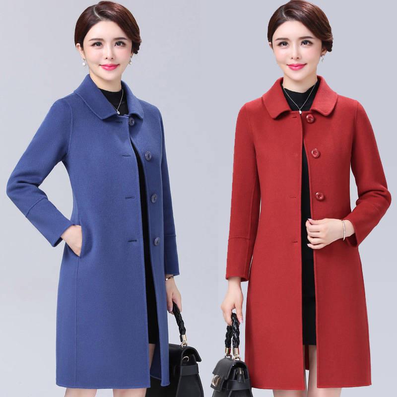 Women's Wool Coat Fashion Long Woolen Coat Female Winter Jacket Warm Long Outerwear Women Jacket