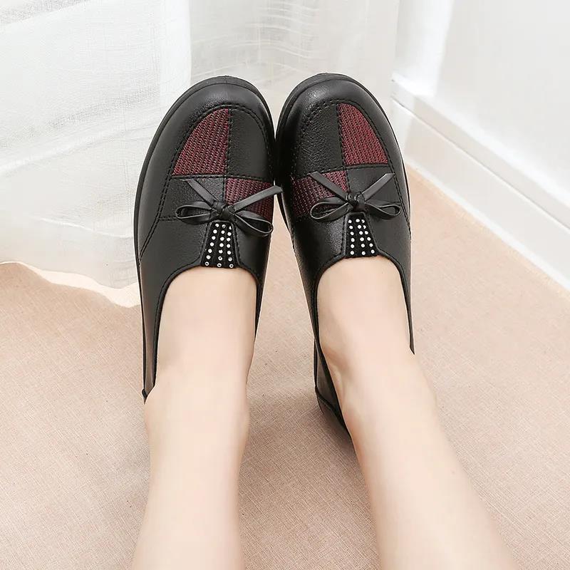Simple Leather Shoes Spring and Autumn Single Shoes Comfortable Non-slip Soft Bottom Soft Leather Casual Shoes Work Shoes