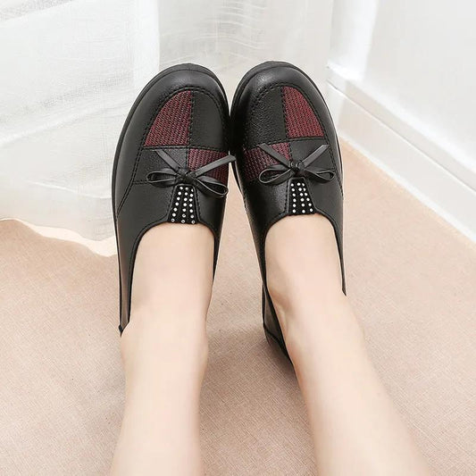 Simple Leather Shoes Spring and Autumn Single Shoes Comfortable Non-slip Soft Bottom Soft Leather Casual Shoes Work Shoes