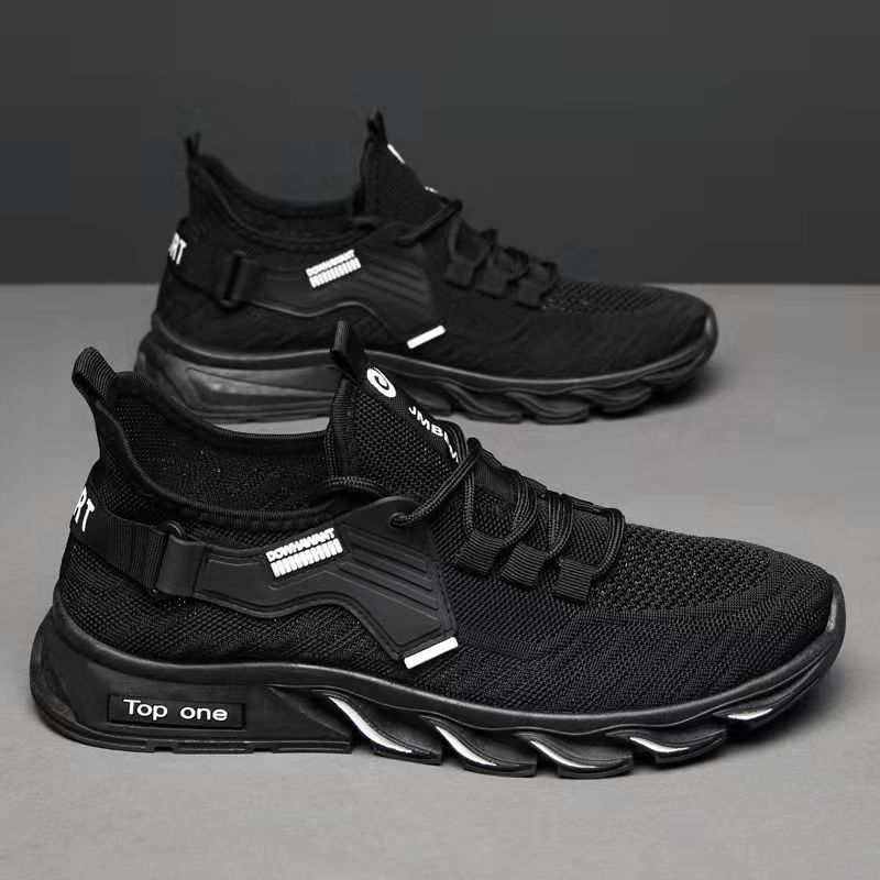 Summer Men's Shoes Breathable Casual Sports Shoes Running Shoes Mesh Shoes Flying Knitted Shoes