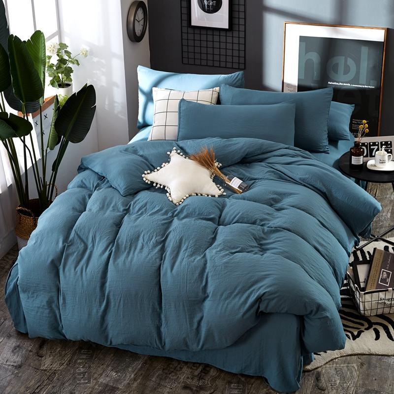 Bedding Set Queen King Single Duvet Cover Set Bed Linen Set Gray BedClothes