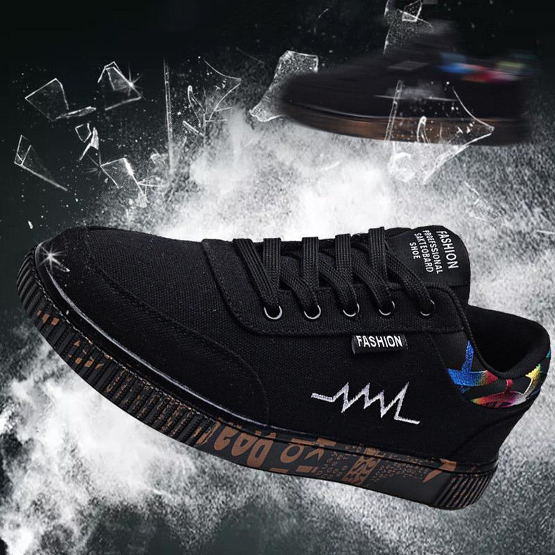 Summer Breathable Men's Shoes Canvas Shoes Fashion Trend Korean Student Shoes Men's Board Shoes Casual Sports Men's Cloth Shoes