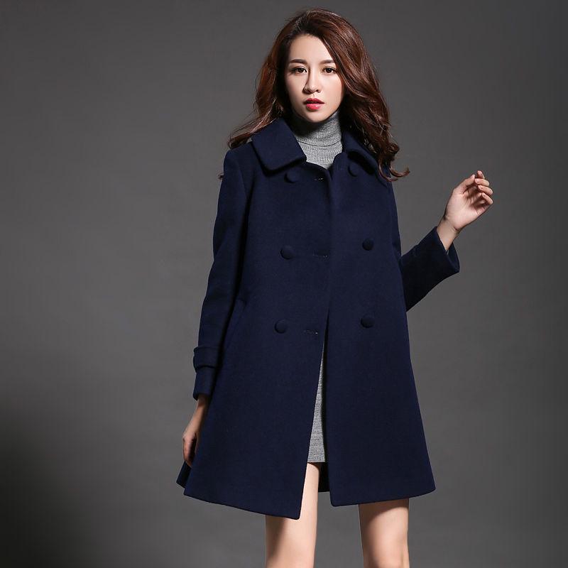 Autumn Winter Jacket Women Overcoat Wool Coat Plus Size 3xl 4xl Slim Blend Clothes Ladies Outerwear