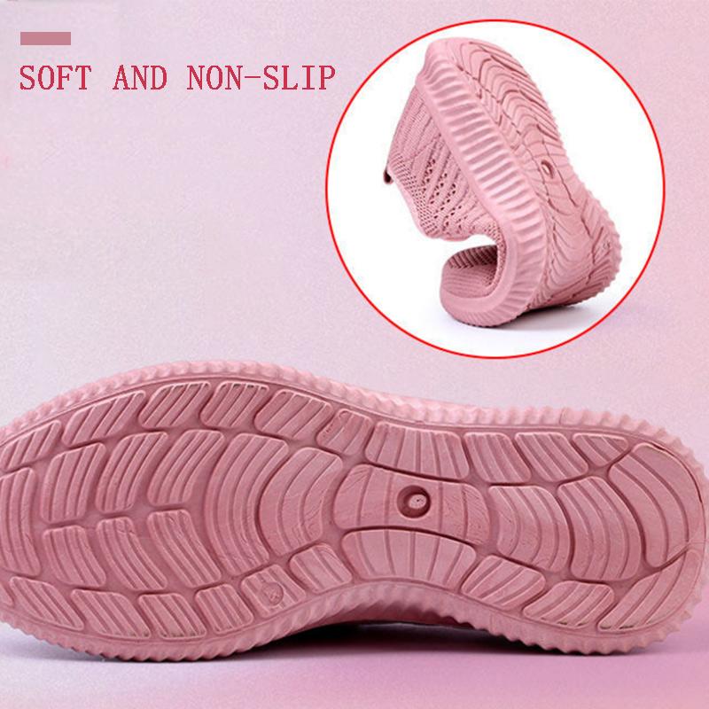 Women's Shoes Summer Sports and Leisure Flying Woven Flat Soft Sole Comfortable and Breathable Mesh Shoes