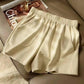 Women's Casual Shorts Summer Loose Elastic Waist Solid Color Thin Wide Leg Pants High Waist Casual All-match Shorts