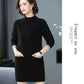 Autumn Winter High Quality pullover Sweater Dress Women Knit Dress thick Long Sweater Dress with Pockets  Outer Wear