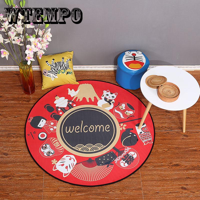 Round Carpet Cartoon Pattern Carpet Household Anti-slip Mat Living Room Carpet Bedroom Carpet Nordic
