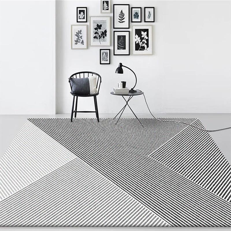 Household Carpet Fashion Modern Simple Irregular Line Carpet Bedroom Living Room Door Mat Bedside Non-slip Carpet Floor Mat