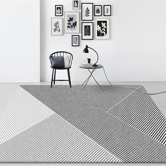 Household Carpet Fashion Modern Simple Irregular Line Carpet Bedroom Living Room Door Mat Bedside Non-slip Carpet Floor Mat