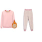 2pcs/set Women Fleece Liner Sweatshirt Tracksuit  Winter Casual Loose Jumper Plus Size  Outfits  Outwear
