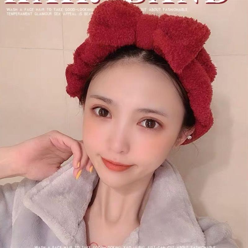 Sweet and Cute Headband with Big Bow, Face Wash, Headgear, Make-up, Hair-pressing Headband