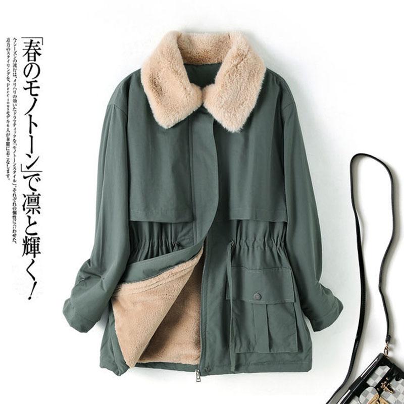 Autumn and Winter Plus Velvet Thicker Pie To Overcome Short Loose Loose All-match Jacket Fashion Temperament Female Jacket