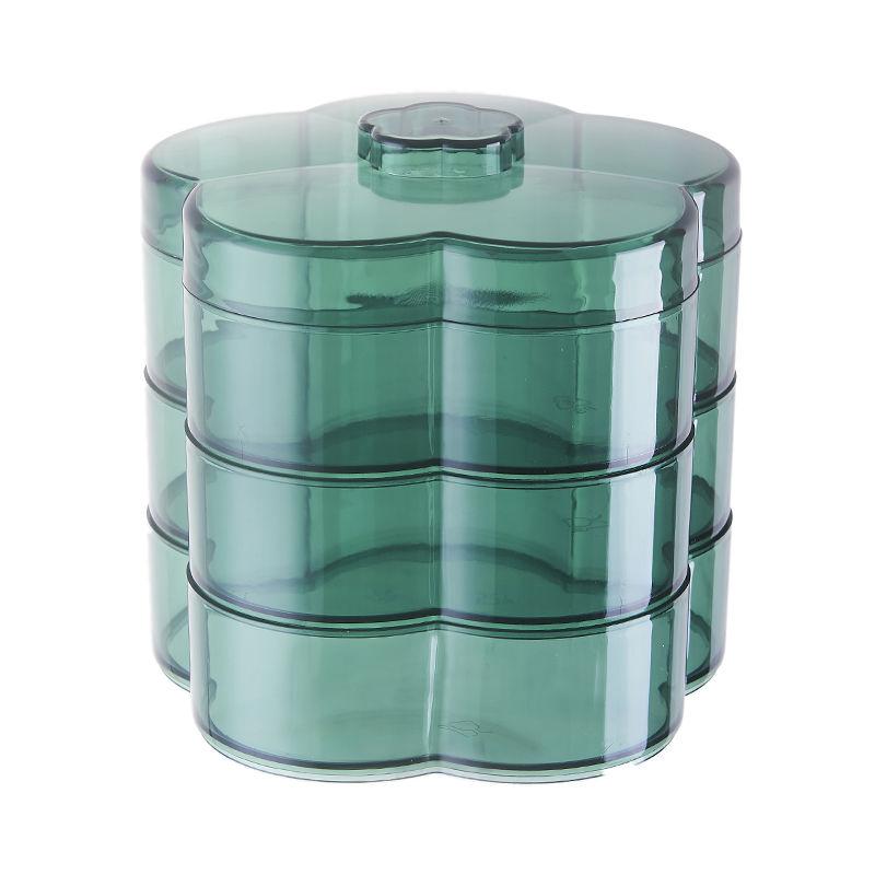 Transparent Stackable Nut Plate Dried Fruit Tray with Lid Living Room Snack Box Candy Storage Box Household Plastic
