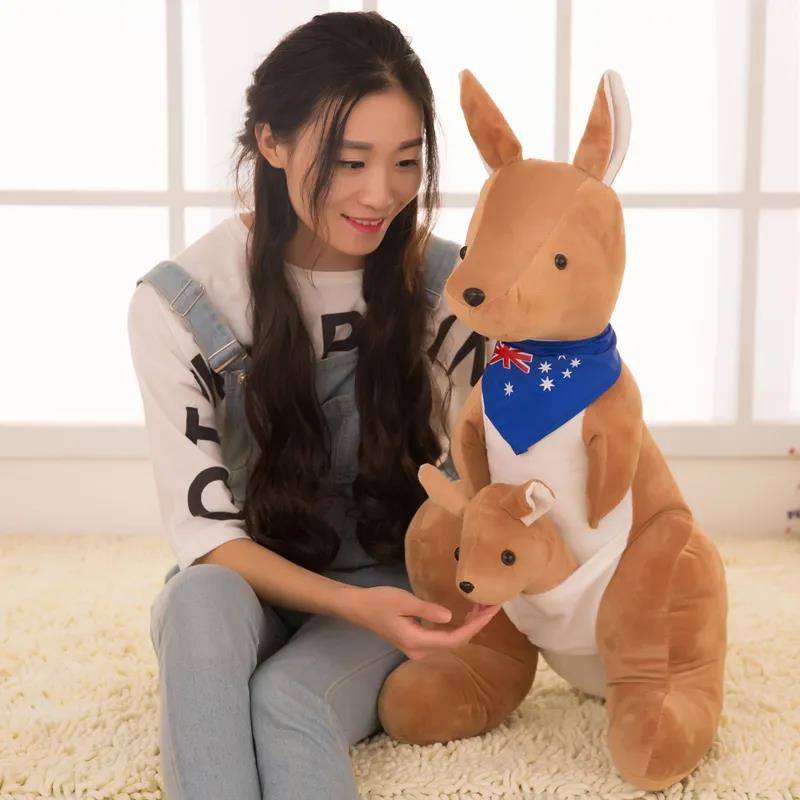 Children's Plush Toys Lovely Mother and Son Kangaroo Plush Doll Soft Children Creative Plush Toys