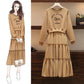 Fake Two-piece Sweater Stitching Dress Plus Size Women's Korean Style Loose Dress