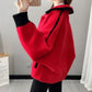 Mink Fleece Knitted Cardigan Women's Autumn and Winter Long-sleeved Loose Sweater Short College Style Jacket