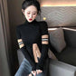 Pofulove Pullover Turtleneck Thick Long Sleeve Sweater Base Sweater Lady Slim Slim Fashion