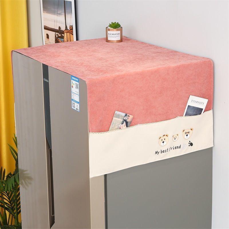 Refrigerator Dust Cover Dust Cloth Cover Cloth Protective Cover Microwave Washing Machine Double Door Single Door Refrigerator Cover Towel