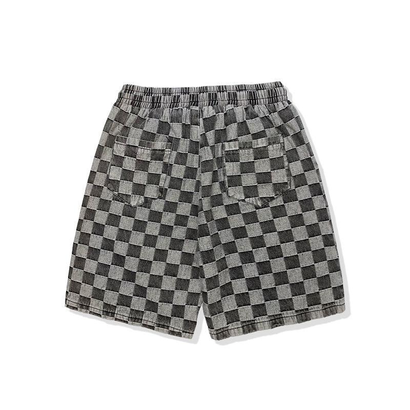 Summer Full-print Plaid Shorts Loose Five-point Pants Casual Shorts