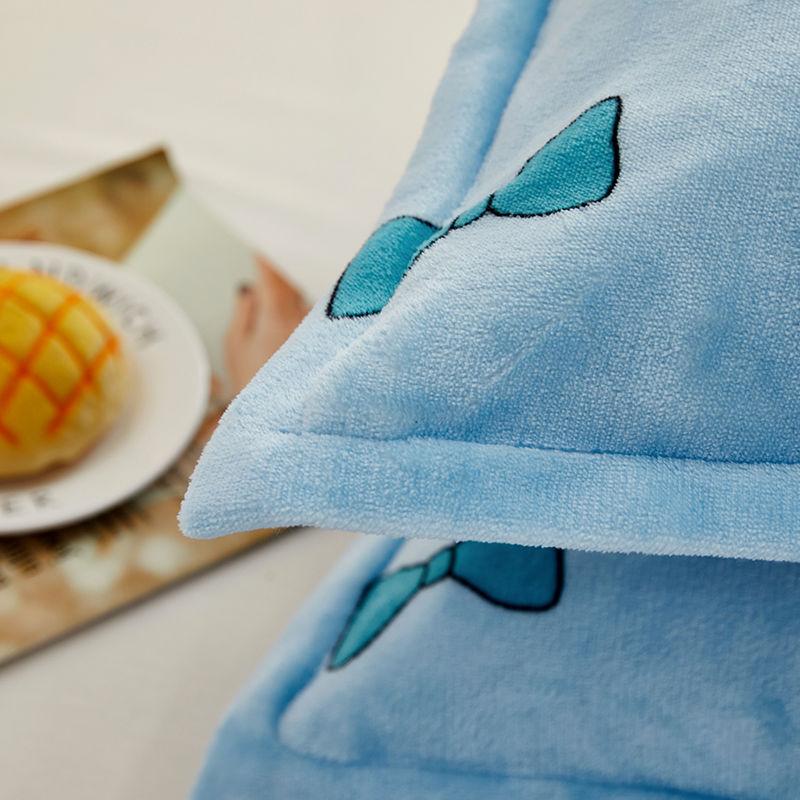 48X74cm Coral Velvet Pillowcase Plus Velvet Cute Pillowcase Flannel Cartoon Thick Bedding