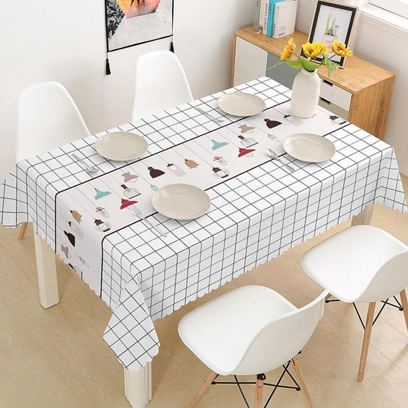PVC Checkered Tablecloth Waterproof, Anti-scald, Oil-proof, Disposable Tablecloth Fabric Coffee Table Nordic Style Tablecloth