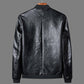 Soft Leather Short Leather Jacket Men's Thin Loose Casual Jacket Warm Leather Jacket Men's Handsome and Simple Warm Motorcycle Clothing