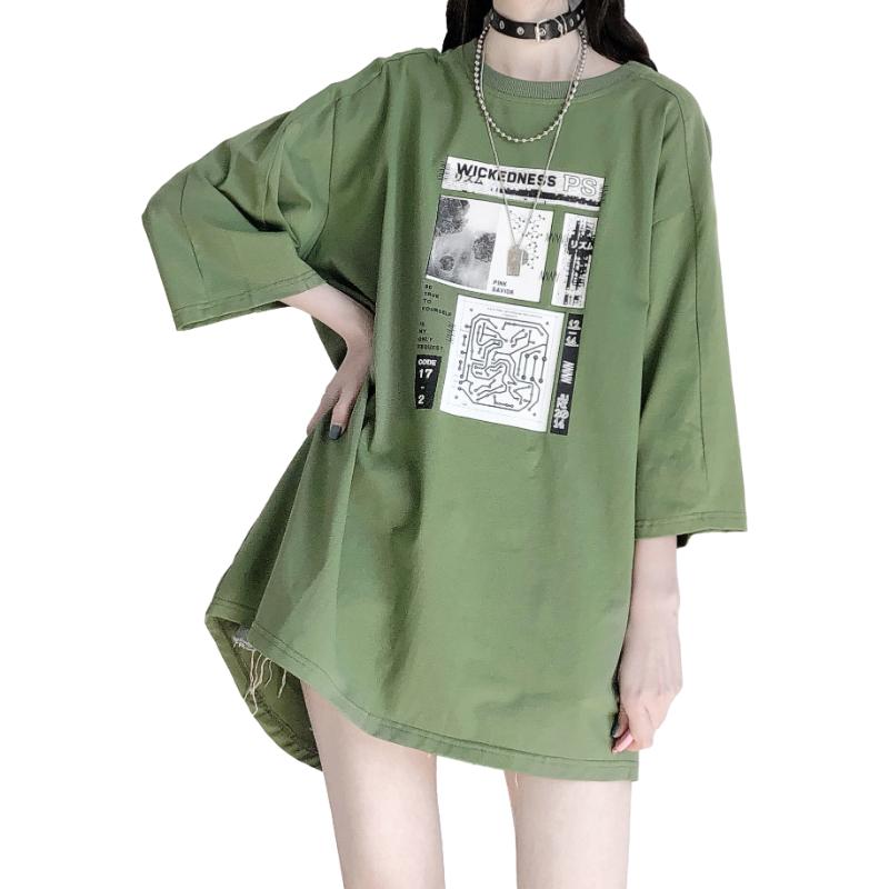 Women Dress Girl Loose O-Neck Casual Long T-shirt Dress Big Loose Home Comfort Outer Convenient