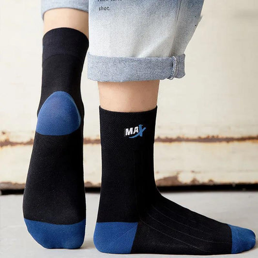 Pure Cotton Socks Men's Retro Embroidery Tube Socks Autumn and Winter Seasons Cotton Socks Deodorant Sweat-absorbent Sports Socks