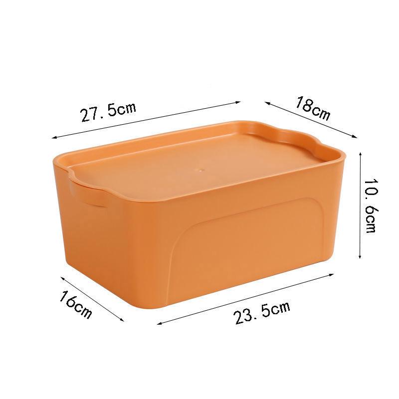 Sundries Storage Box with Lid Plastic Finishing Box Living Room Dormitory Snacks Cosmetics Desktop Storage Multi-functional Book