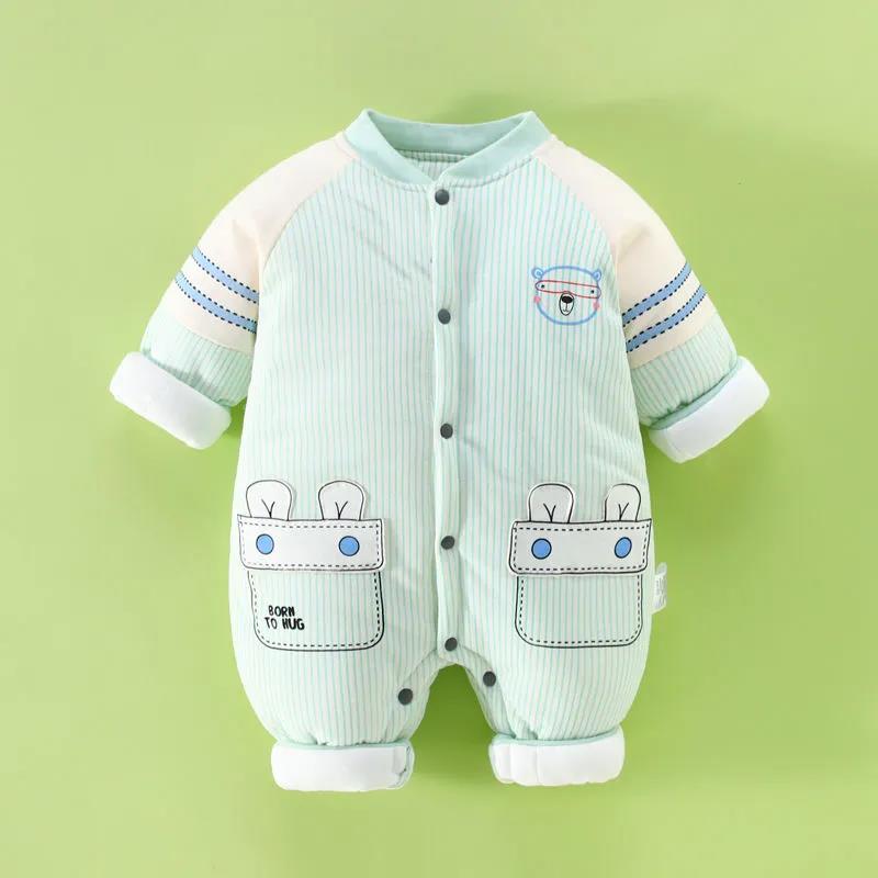 Newborn Baby One-piece Clothes Autumn and Winter Cotton Thickened Suit Newborn Baby Clothes Cotton Clothes Cotton Clothes Wear Warm Outside