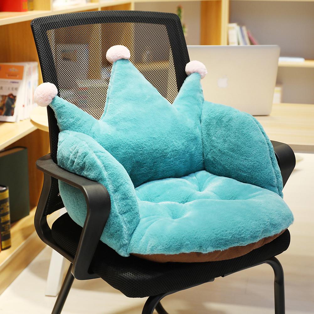 Plush Crown Seat Cushion Chair Pad Fur for Home Office