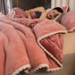 Double-layer Multifunctional Blanket Duvet Cover Single Thickened Warm Fleece Blanket Coral Flannel Nap Leisure Cover Blanket