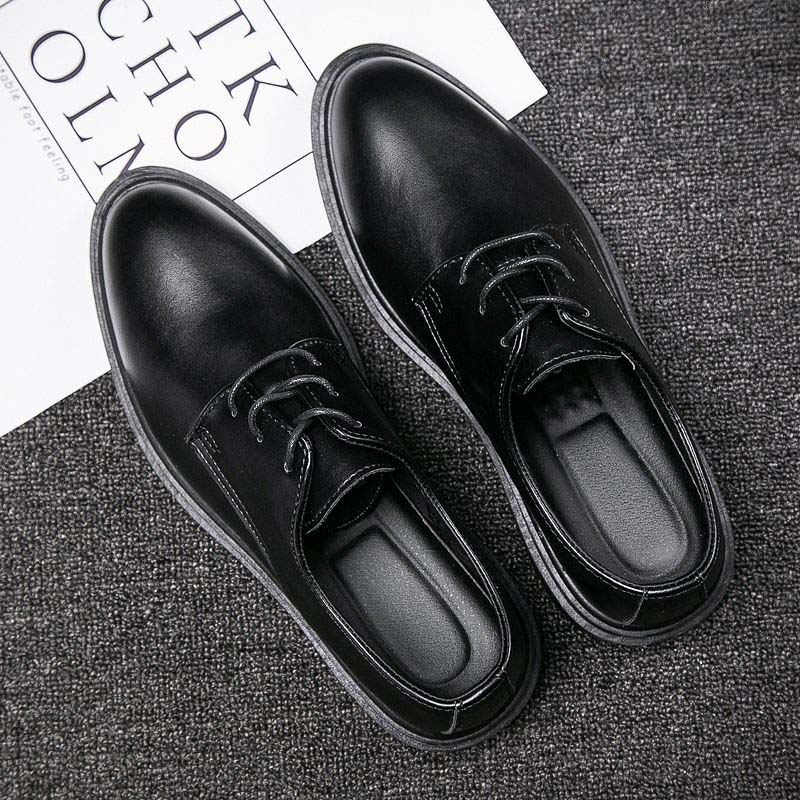 Leather Shoes Men's Anti-skid Black Casual Leather Shoes Men's Trend Business Work Men's Shoes
