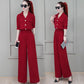 Two-piece Wide-leg Pants High-waisted Chiffon Suit Shirt High-waisted Wide-leg Pants Large Size Loose and Thin Chiffon Fabric Light and Breathable