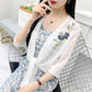 Flower Pattern Embroidery Women's Short Sun Protection Clothing Summer Chiffon Shawl Cardigan Thin