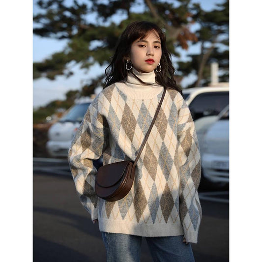 Autumn new sweater loose versatile cover meat round neck sweater women's jacket tide