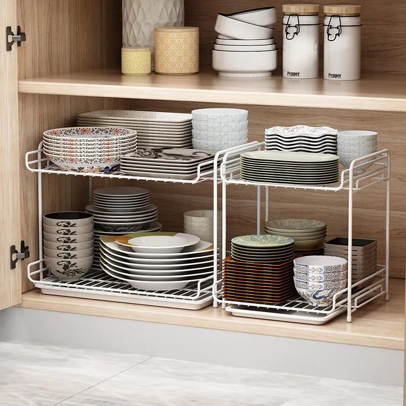 Kitchen Shelf Under The Sink Pot Shelf Pot Storage Rack Put Pot Artifact Cabinet Layered Shelf Cabinet Home