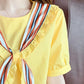 Short Sleeve T-shirt Women's Summer Loose Round Neck Tie Bow All Match Top