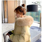 White Duck Down Jacket Women's Mid-length Korean Style Loose and Thick Long Over-the-knee Waist Coat