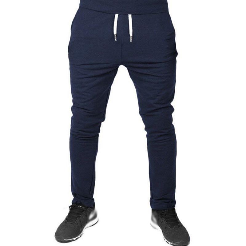 Spring and Autumn Thin Sports Trousers Men's Jogging Pants Slim Fit Elastic Waist Small Pants Solid Color Plus Size Pants