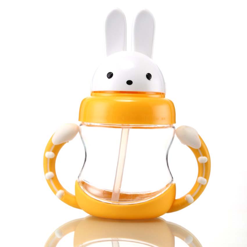 Wtempo High Quality 400ml Cartoon Kid Drinking Cup Straw Portable Rope Bpa Free Pp Children Feeding