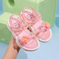 Girl's Flower Velcro Soft Soled Single Breathable Cool Shoes Girls' Non Slip Hollow Out Light Princess Shoes