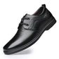 Men's Spring and Autumn Business Leather Shoes Real Cowhide Round Toe Breathable Dad Shoes Husband Casual Shoes Korean Men's Lace-up Shoes