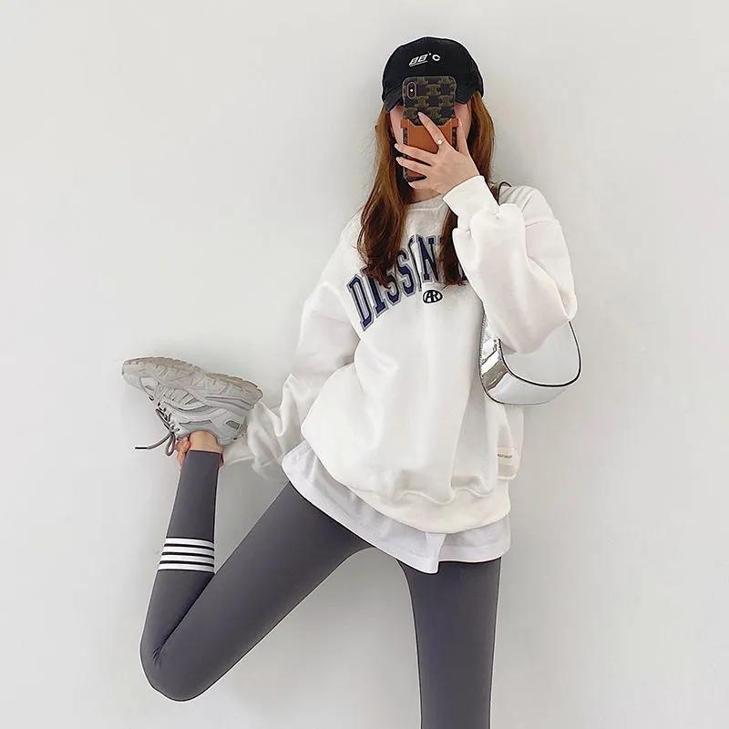 Sharkskin Leggings Women's Outer Wear High Waist Tights Four Bars Stovepipe Sports Pants Yoga Ninth Pants Gym Running Jogging Casual Pants