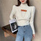 Turtleneck Design Sense Sweater Women's Niche Fall Winter Short Slim Outer Wear Small Knit Sweater Top
